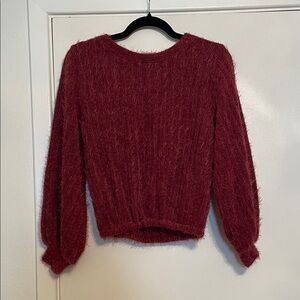 Altar'd State Maroon Fuzzy Sweater